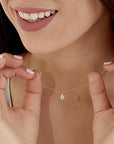 Delicate CZ Drop Necklace - HLcollection - Handmade Gold and Silver Jewelry