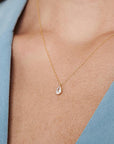 Delicate CZ Drop Necklace - HLcollection - Handmade Gold and Silver Jewelry