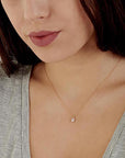 Delicate CZ Drop Necklace - HLcollection - Handmade Gold and Silver Jewelry