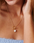 Freshwater Pearl Gold Necklace - HLcollection - Handmade Gold and Silver Jewelry