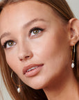 Freshwater Pearl Hoop Earrings - HLcollection - Handmade Gold and Silver Jewelry