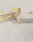 Geometric Open Cuff Bracelet - HLcollection - Handmade Gold and Silver Jewelry