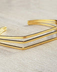 Geometric Open Cuff Bracelet - HLcollection - Handmade Gold and Silver Jewelry