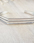 Geometric Open Cuff Bracelet - HLcollection - Handmade Gold and Silver Jewelry