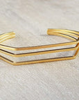 Geometric Open Cuff Bracelet - HLcollection - Handmade Gold and Silver Jewelry