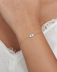 Gold Bracelet with Evil Eye Bead - HLcollection - Handmade Gold and Silver Jewelry