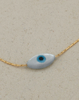 Gold Bracelet with Evil Eye Bead - HLcollection - Handmade Gold and Silver Jewelry