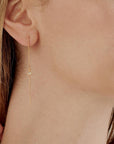 Gold Charm Threader Earrings - HLcollection - Handmade Gold and Silver Jewelry