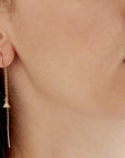 Gold Charm Threader Earrings - HLcollection - Handmade Gold and Silver Jewelry