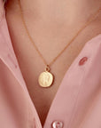 Gold Coin Pendant Necklace - HLcollection - Handmade Gold and Silver Jewelry