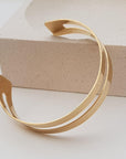 Gold Cuff Bracelet - HLcollection - Handmade Gold and Silver Jewelry