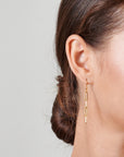 Gold Drop Chain Earrings - HLcollection - Handmade Gold and Silver Jewelry