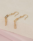 Gold Drop Chain Earrings - HLcollection - Handmade Gold and Silver Jewelry