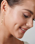 Gold Drop Chain Earrings - HLcollection - Handmade Gold and Silver Jewelry