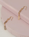 Gold Drop Chain Earrings - HLcollection - Handmade Gold and Silver Jewelry