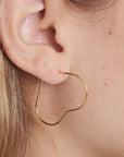 Gold Heart Hoop Earrings - HLcollection - Handmade Gold and Silver Jewelry