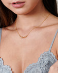 Gold Link Charm Necklace - HLcollection - Handmade Gold and Silver Jewelry