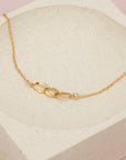 Gold Link Charm Necklace - HLcollection - Handmade Gold and Silver Jewelry