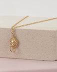 Gold Lion Head Necklace - HLcollection - Handmade Gold and Silver Jewelry
