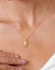 Gold Lion Head Necklace - HLcollection - Handmade Gold and Silver Jewelry