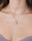 Gold Lock Charm Necklace - HLcollection - Handmade Gold and Silver Jewelry