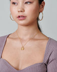 Gold Lock Charm Necklace - HLcollection - Handmade Gold and Silver Jewelry