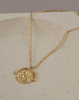 Gold Medallion Necklace - HLcollection - Handmade Gold and Silver Jewelry