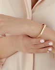 Gold Minimalist Cuff Bracelet - HLcollection - Handmade Gold and Silver Jewelry