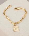 Gold Square Coin Bracelet - HLcollection - Handmade Gold and Silver Jewelry