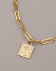 Gold Square Coin Necklace - HLcollection - Handmade Gold and Silver Jewelry