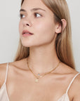 Gold Square Coin Necklace - HLcollection - Handmade Gold and Silver Jewelry