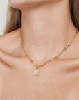 Gold Square Coin Necklace - HLcollection - Handmade Gold and Silver Jewelry