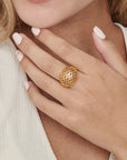 Gold Statement Dome Ring - HLcollection - Handmade Gold and Silver Jewelry