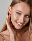 Hoop Pearl Huggie Earrings - HLcollection - Handmade Gold and Silver Jewelry