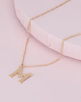 Large Gold Letter Necklace - HLcollection - Handmade Gold and Silver Jewelry