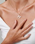 Large Gold Letter Necklace - HLcollection - Handmade Gold and Silver Jewelry
