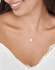 Sterling Silver CZ Hamsa Necklace - HLcollection - Handmade Gold and Silver Jewelry
