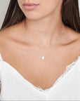 Sterling Silver CZ Hamsa Necklace - HLcollection - Handmade Gold and Silver Jewelry