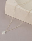 Sterling Silver CZ Hamsa Necklace - HLcollection - Handmade Gold and Silver Jewelry