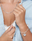 Sterling Silver Heart Bracelet - HLcollection - Handmade Gold and Silver Jewelry