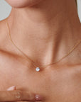 Tiny Diamond Gold Necklace - HLcollection - Handmade Gold and Silver Jewelry