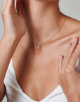 Tiny Diamond Gold Necklace - HLcollection - Handmade Gold and Silver Jewelry