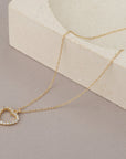 Tiny Diamond Heart Necklace - HLcollection - Handmade Gold and Silver Jewelry