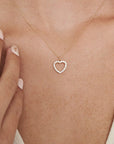 Tiny Diamond Heart Necklace - HLcollection - Handmade Gold and Silver Jewelry