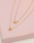 Tiny Gold Initial Necklace - HLcollection - Handmade Gold and Silver Jewelry