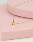 Tiny Gold Initial Necklace - HLcollection - Handmade Gold and Silver Jewelry