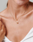 Tiny Gold Initial Necklace - HLcollection - Handmade Gold and Silver Jewelry