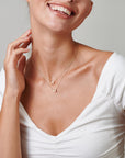 Tiny Gold Initial Necklace - HLcollection - Handmade Gold and Silver Jewelry