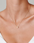 Tiny Gold Initial Necklace - HLcollection - Handmade Gold and Silver Jewelry