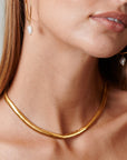 Wide Snake Chain Necklace - HLcollection - Handmade Gold and Silver Jewelry